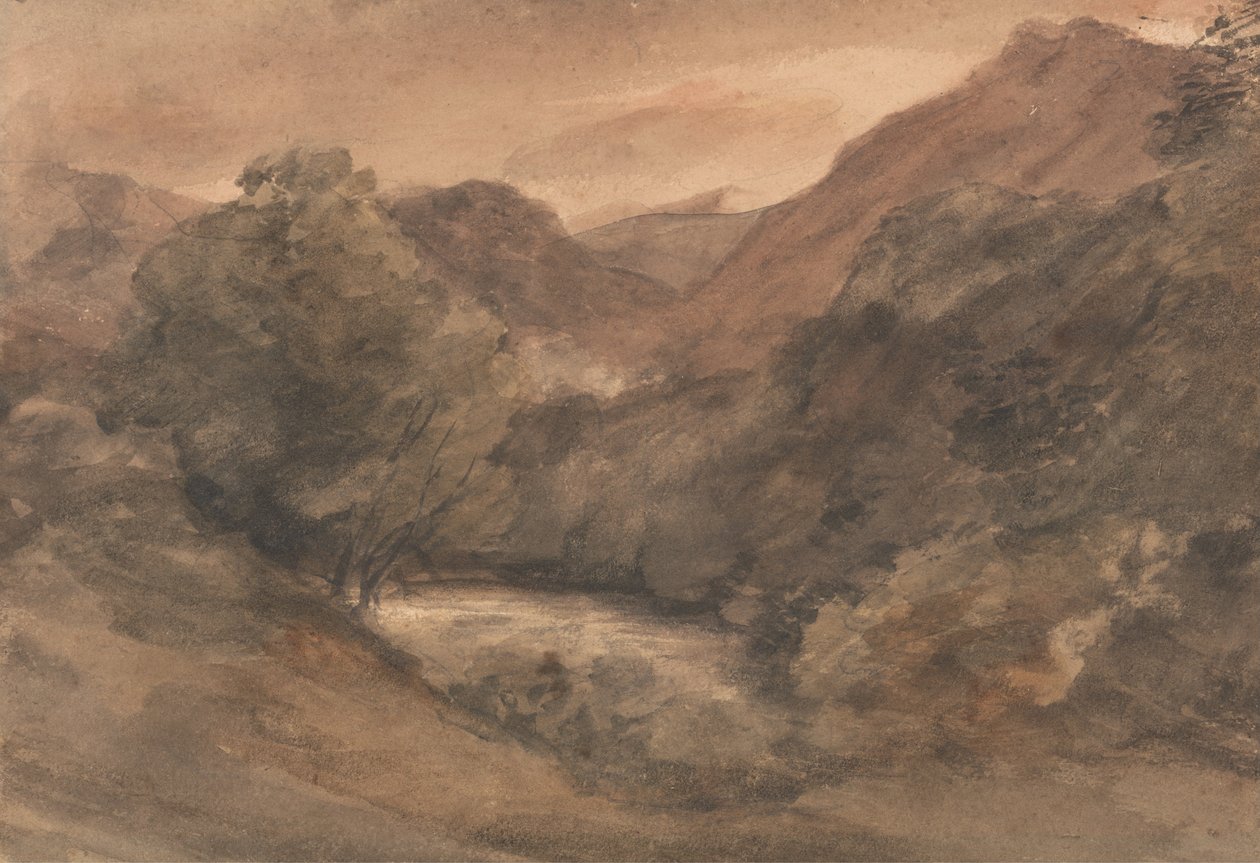 Borrowdale- noite depois de um belo dia, 1 de outubro de 1806 de John Constable