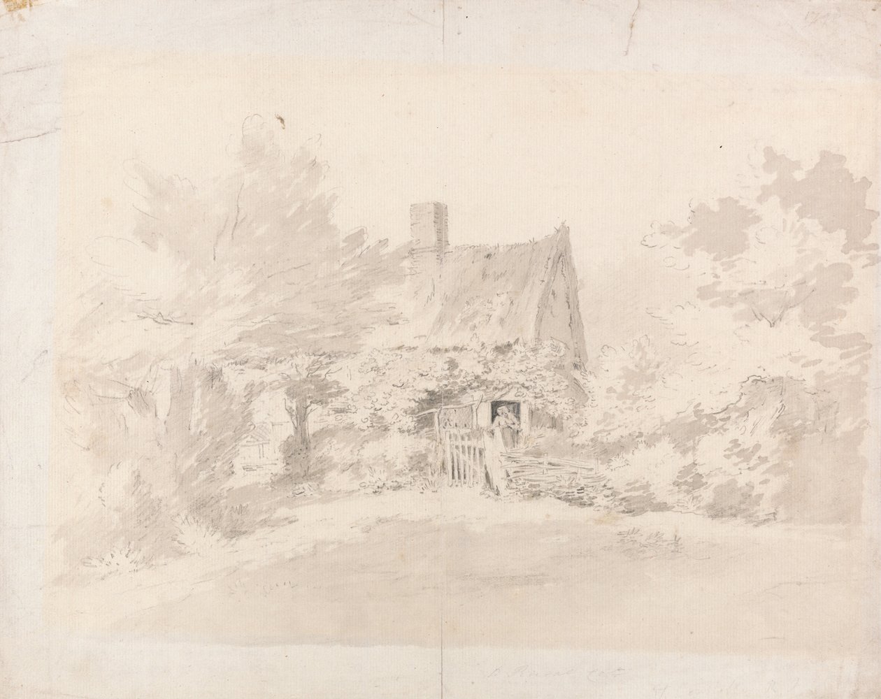 Cottage entre árvores de John Constable