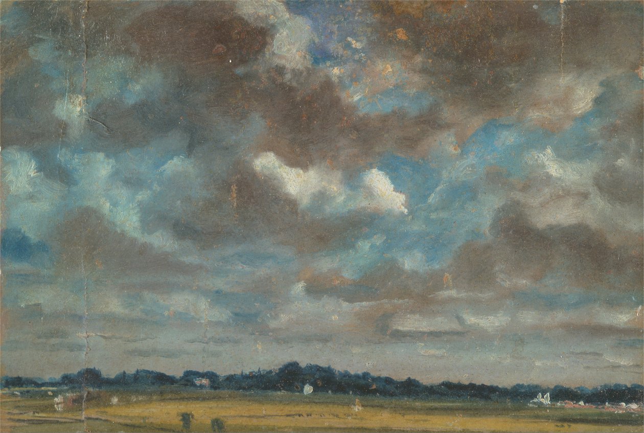 Extensa paisagem com nuvens cinzentas de John Constable