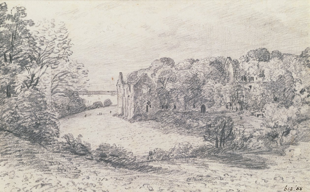 Abadia de Netley, 1888 (desenho) de John Constable