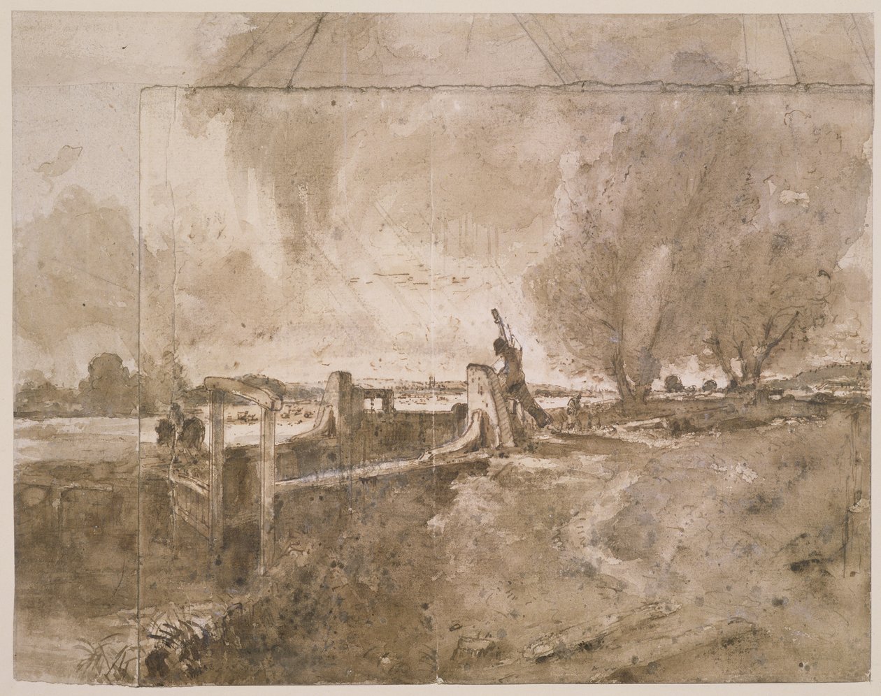 PD.11-1951 Estudo para &39;The Lock&39;, c.1826 (lápis e papel) de John Constable