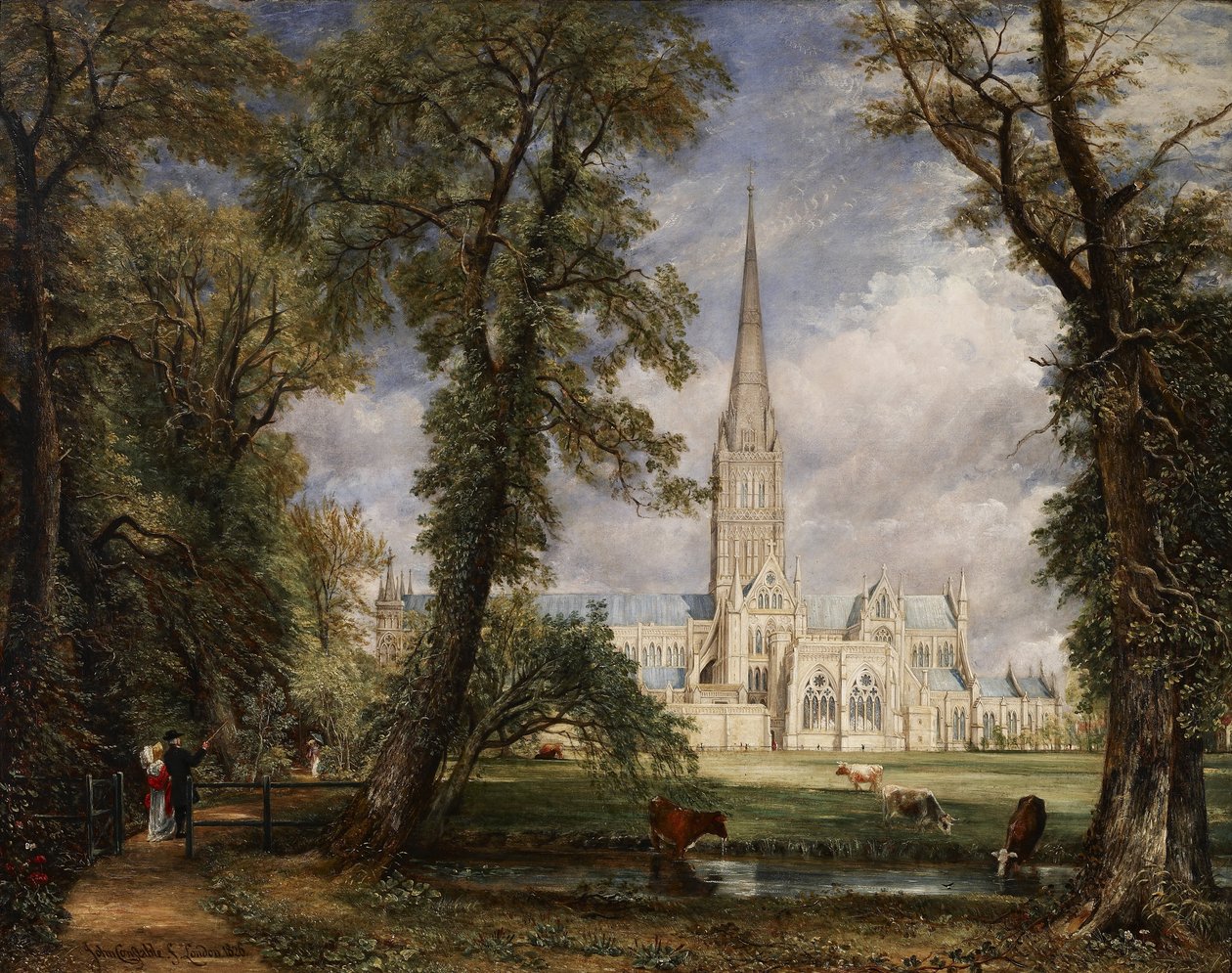 Catedral de Salisbury, do Jardim dos Bispos de John Constable