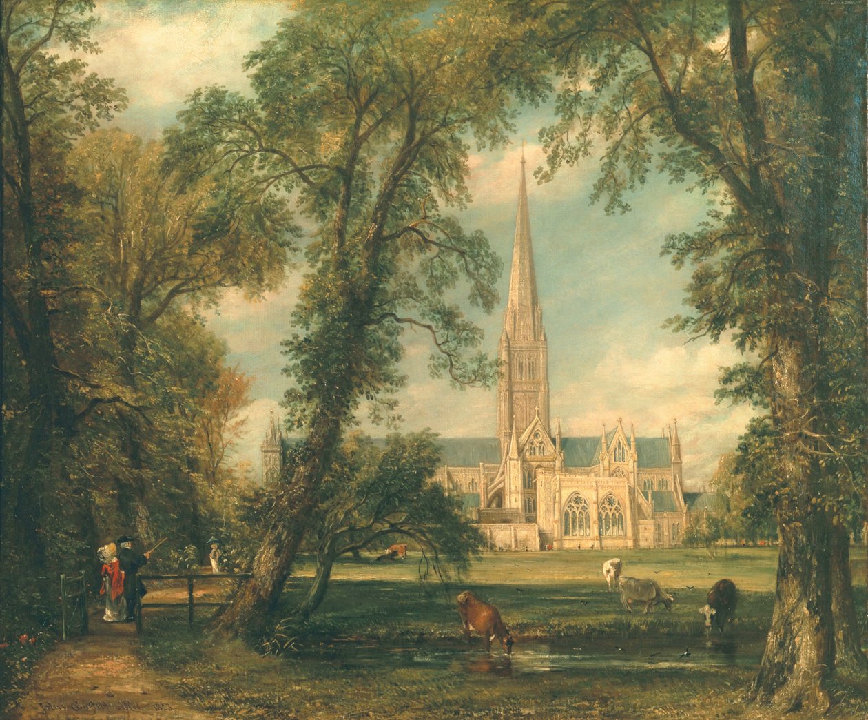 Catedral de Salisbury dos Jardins do Bispo, 1823-26 de John Constable