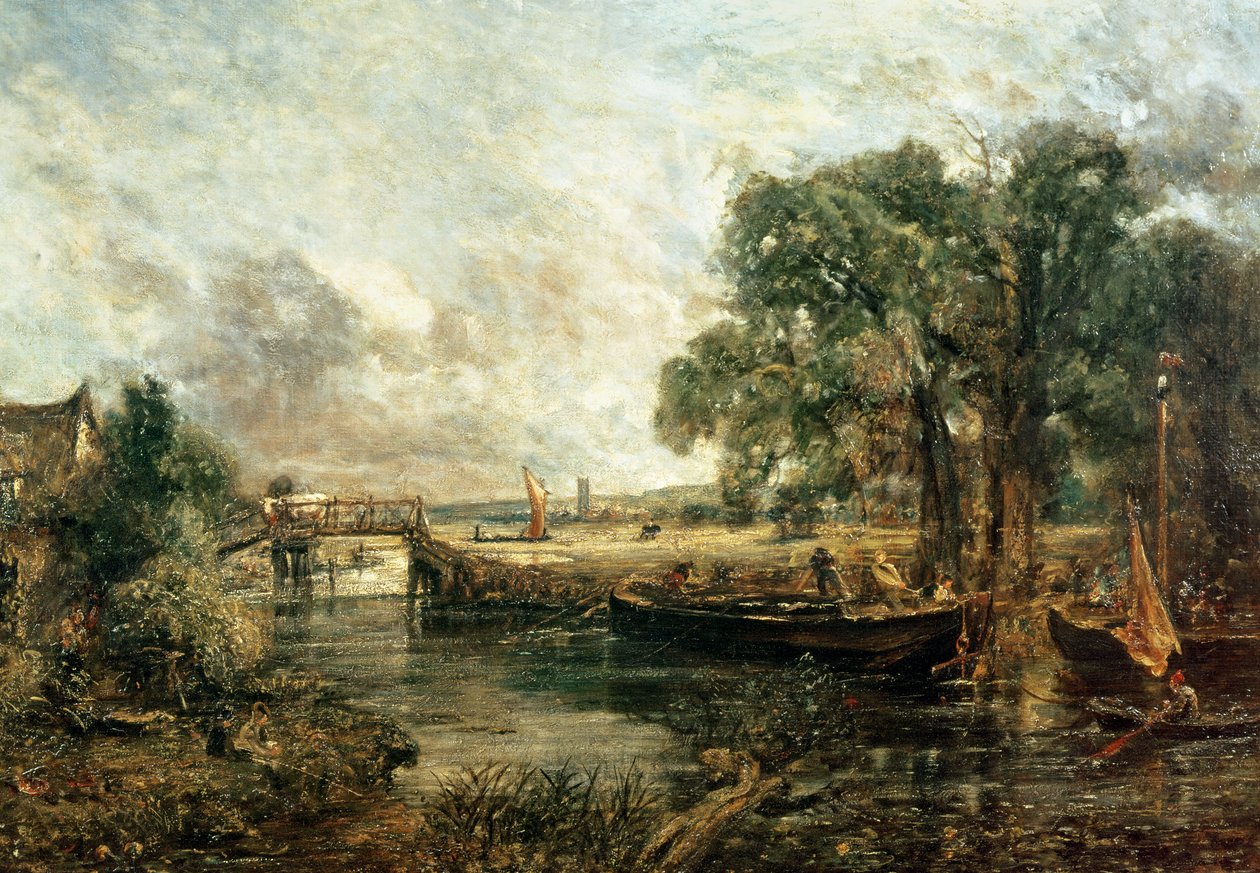 Esboço para &39;View on the Stour, perto de Dedham&39; 1821-22 de John Constable