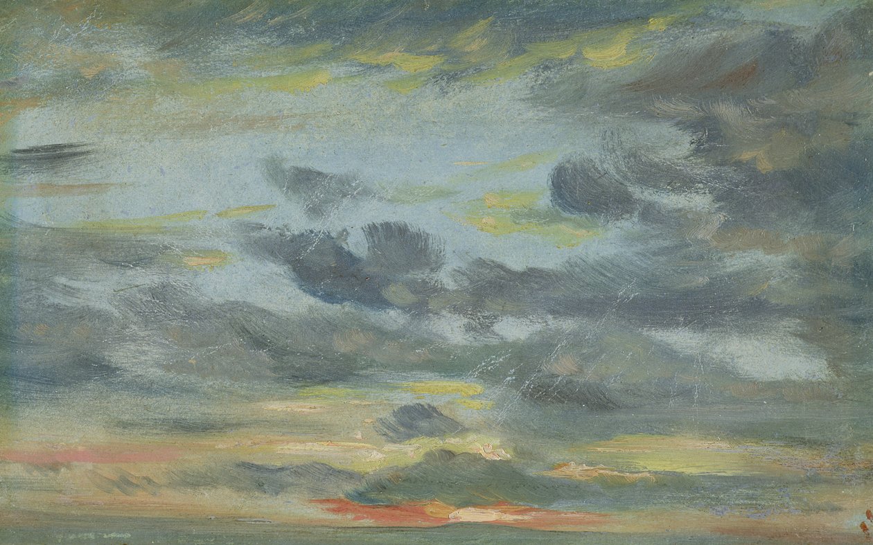 Sky Study, Sunset, 1821-22 (óleo sobre papel) de John Constable