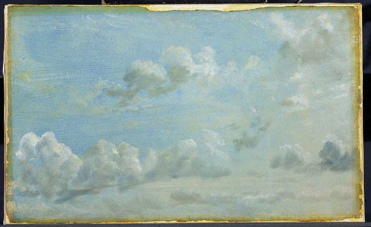 Estudo das Nuvens Cumulus, 1822 (óleo sobre papel colocado no painel) de John Constable