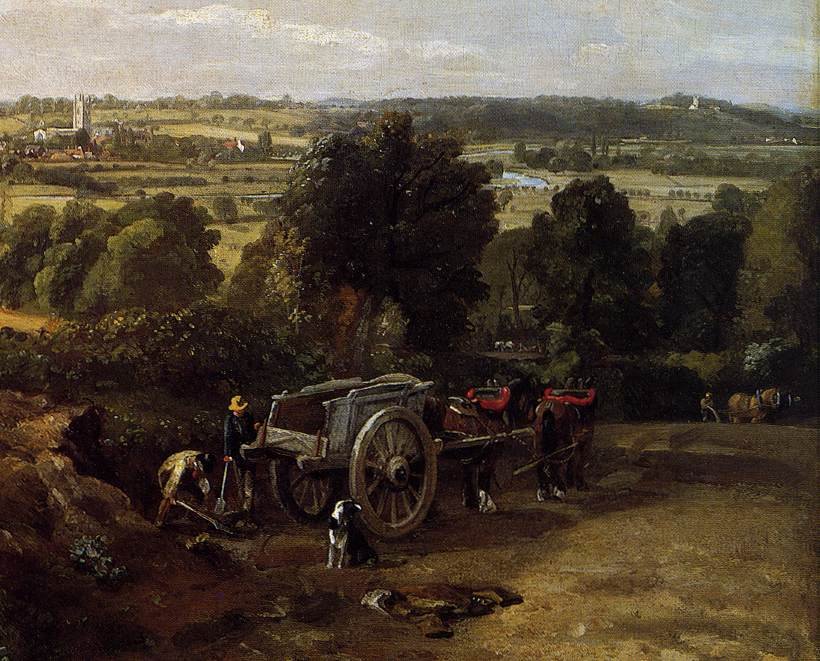 O Stour-Valley com a Igreja de Dedham (detalhe) de John Constable