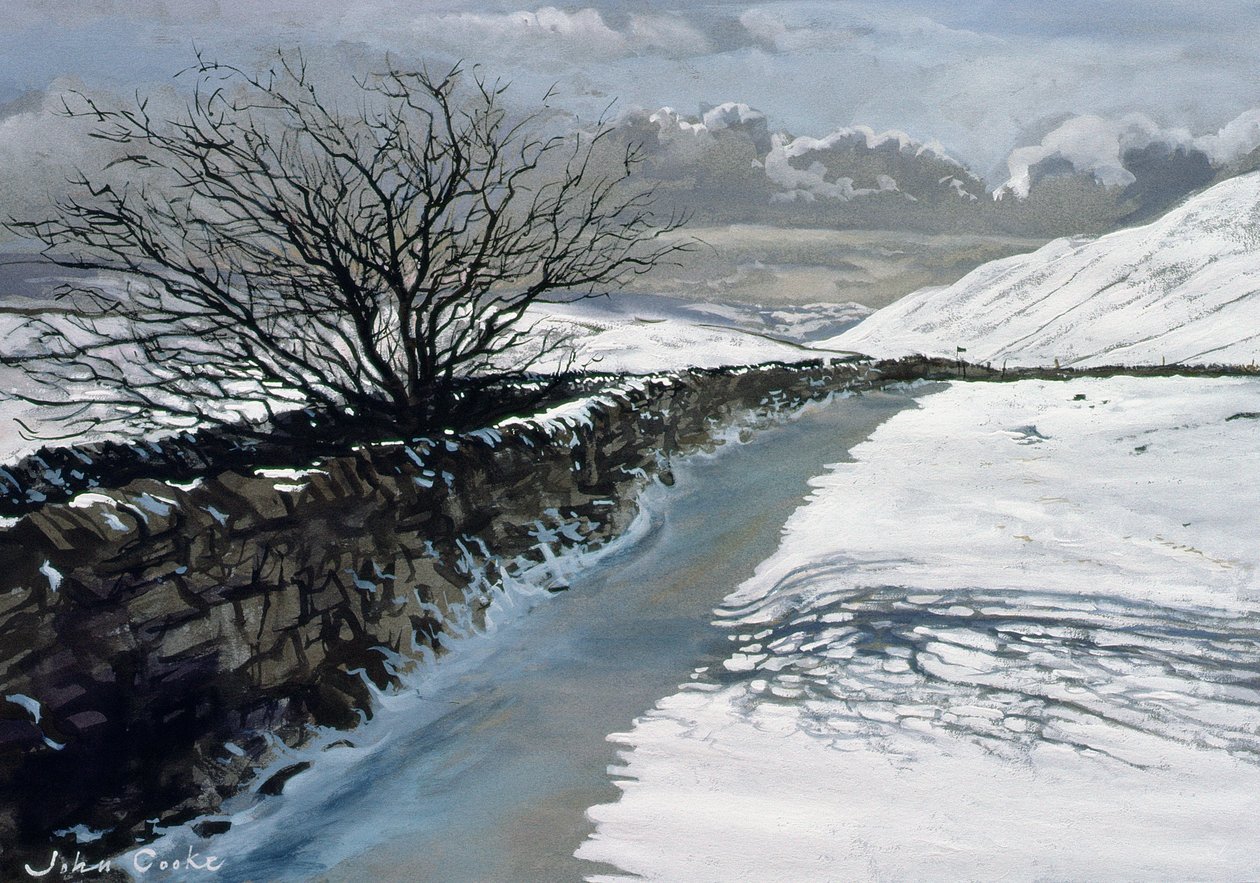 Neve acima de Barbondale, Barbon, nr Kirby Lonsdale, Cumbria de John Cooke