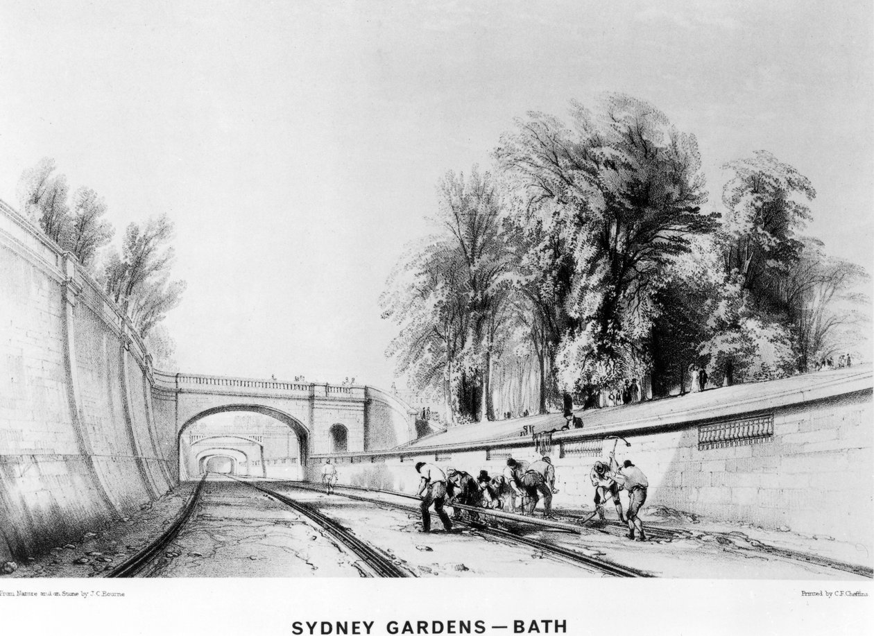 Sydney Gardens, Bath, impresso por CF Cheffins, 1843 de John Cooke Bourne