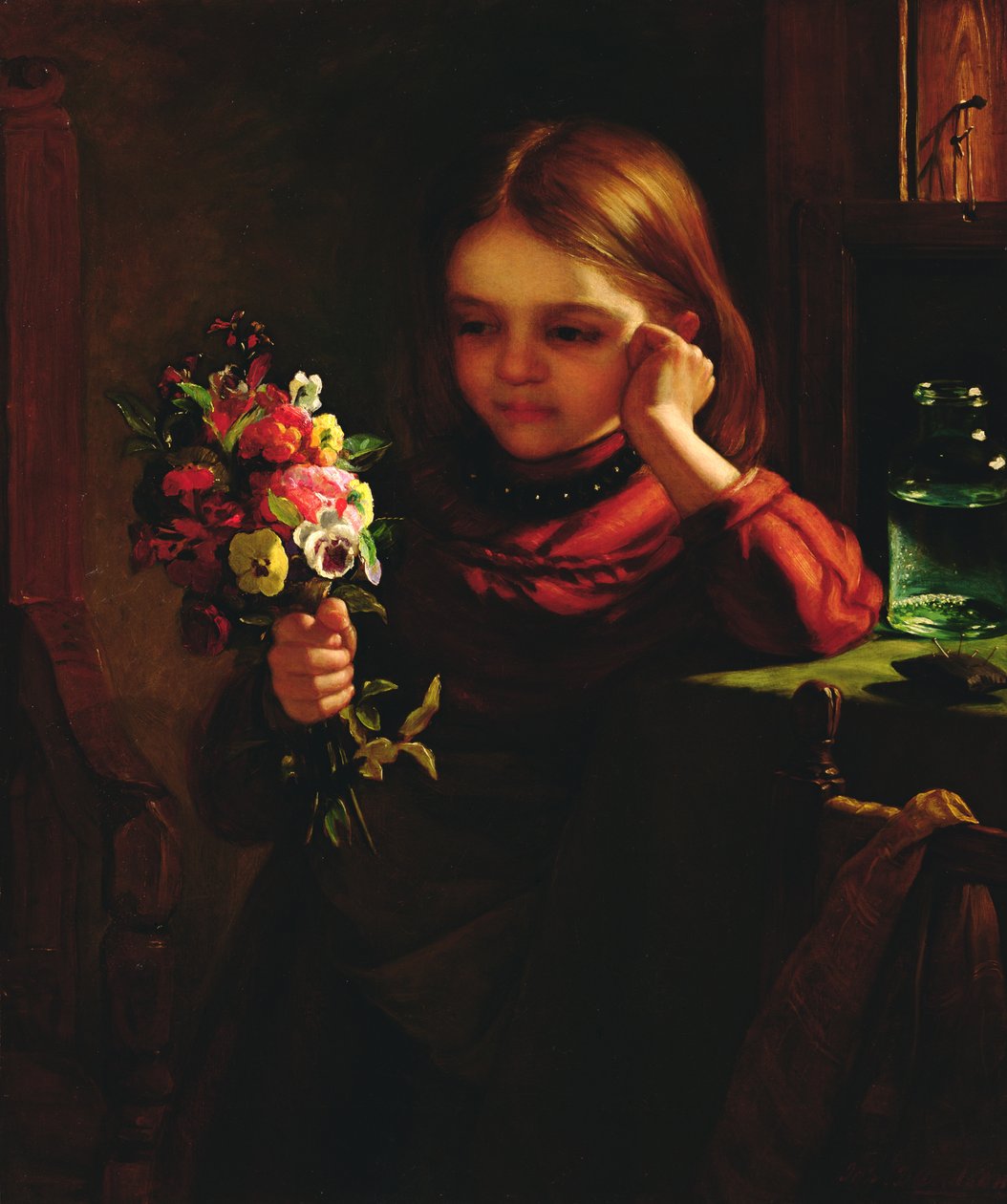 Menina com flores de John Davidson