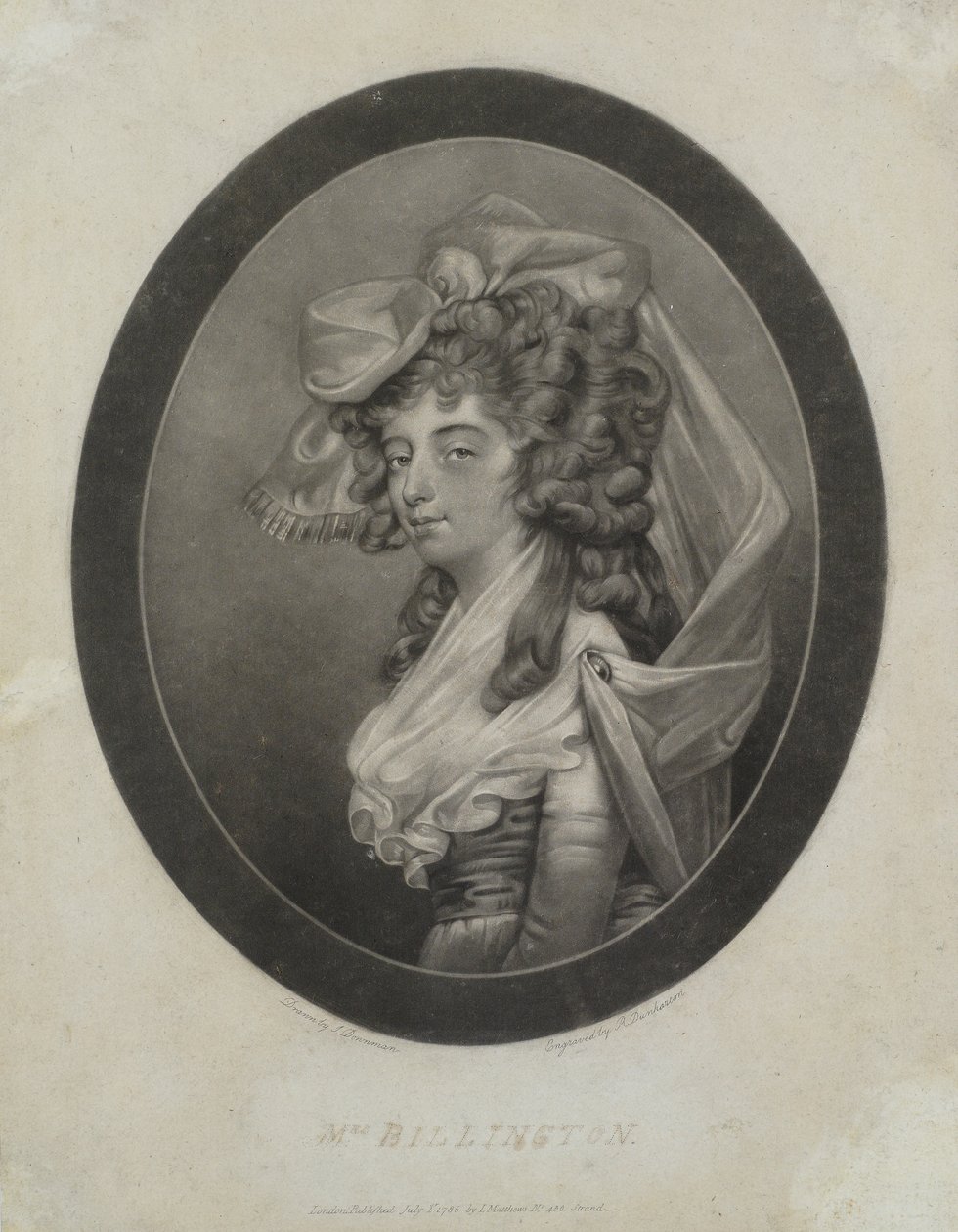 Sra. Billington, gravada por Robert Dunkarton (1744-c.1811), 1786 (mezzotint) de John Downman