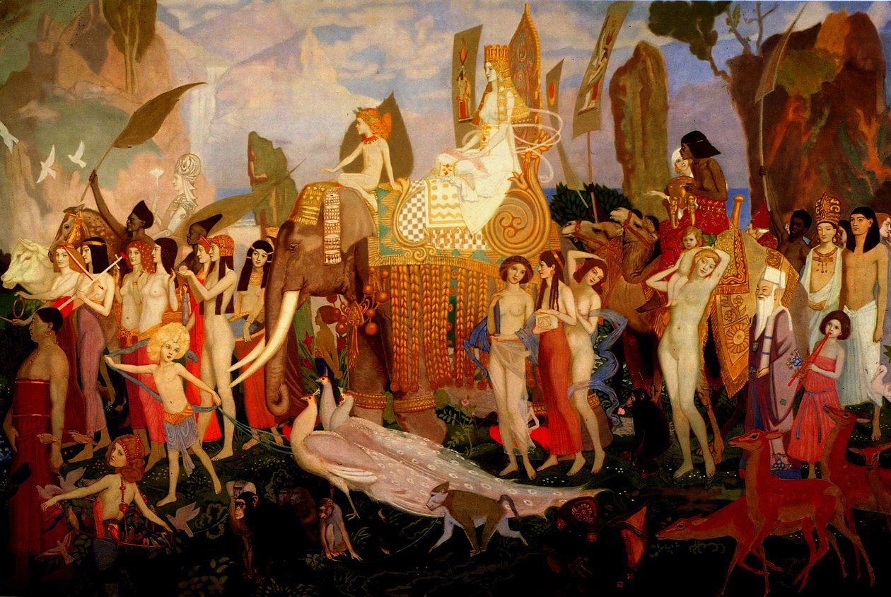 A rainha de Sabá, 1923 (tempera no painel) de John Duncan