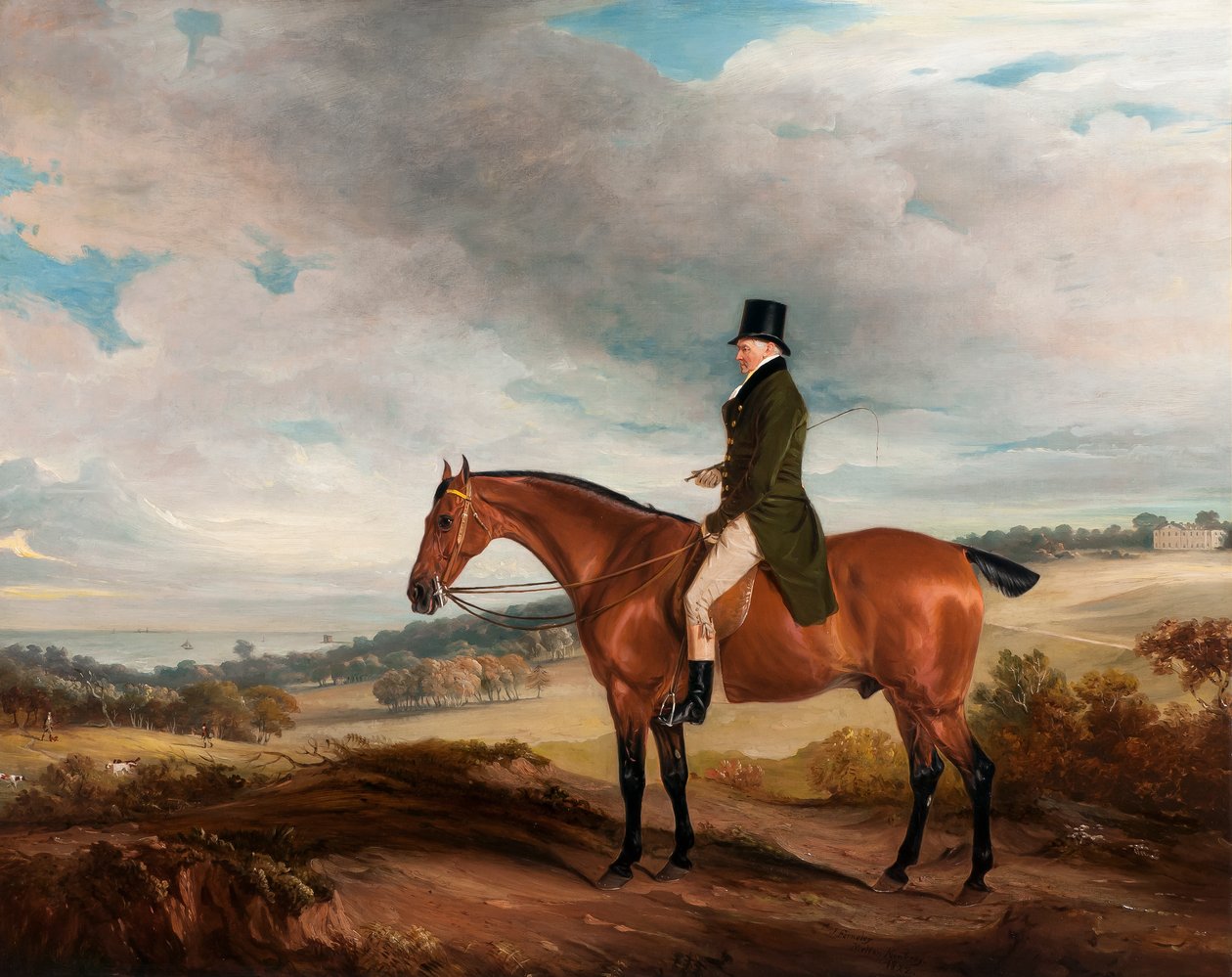 Retrato equestre de Andrew Berkeley Drummond em Cadland Park, 1822 de John E. Ferneley