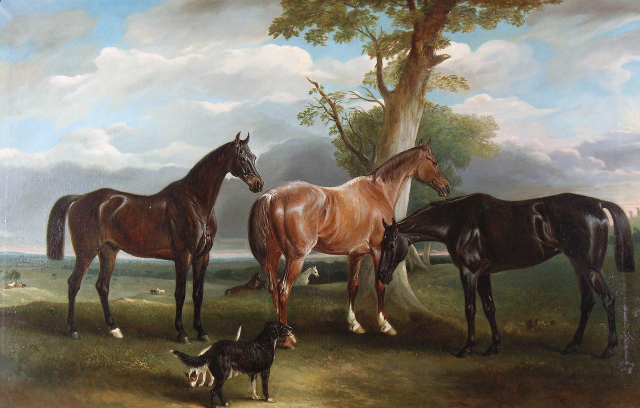 Os caçadores e cães favoritos do 6º Duque, 1857 de John E. Ferneley