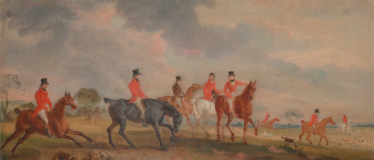 O Quorn Hunt - um esboço do artista e seus amigos se movendo de John E. Ferneley