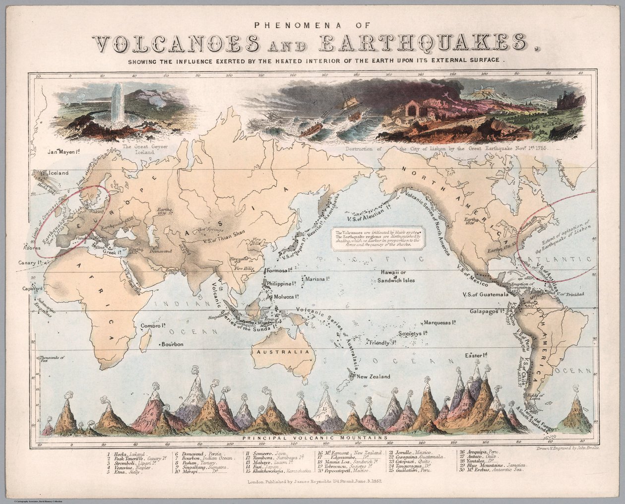 Fenômenos de Vulcões e Terremotos de John Emslie and James Reynolds