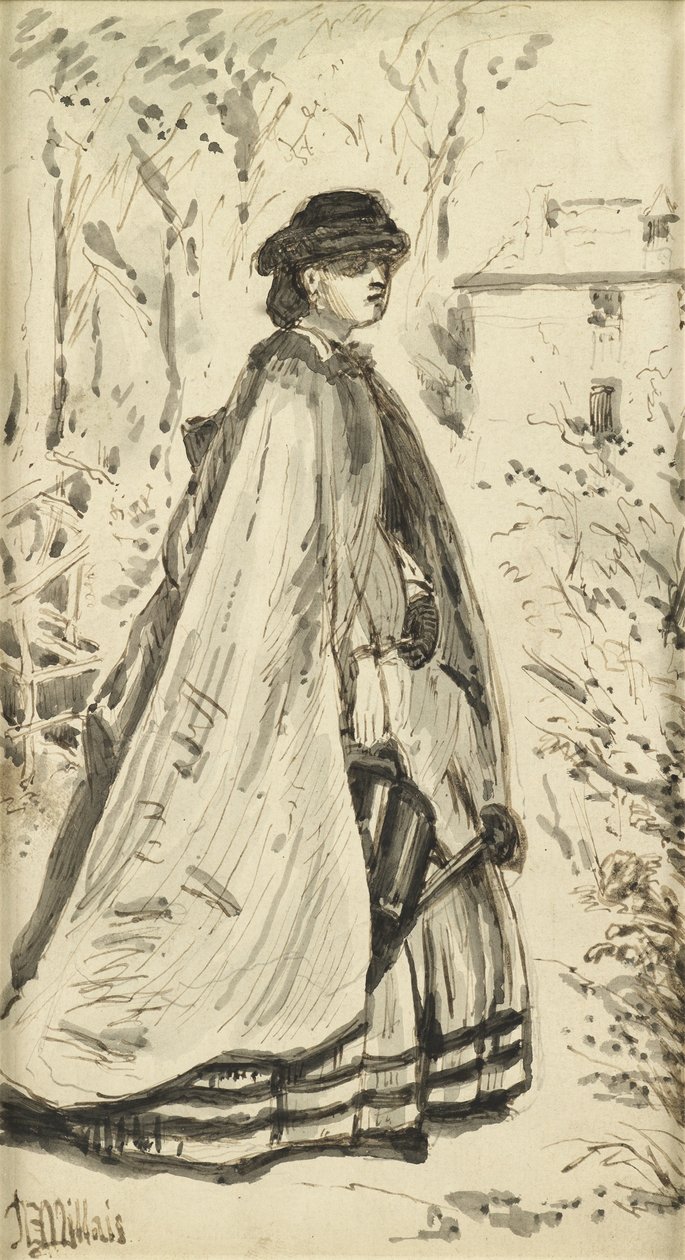 Floresce mais do que a rosa (caneta e tinta e papel) de John Everett Millais