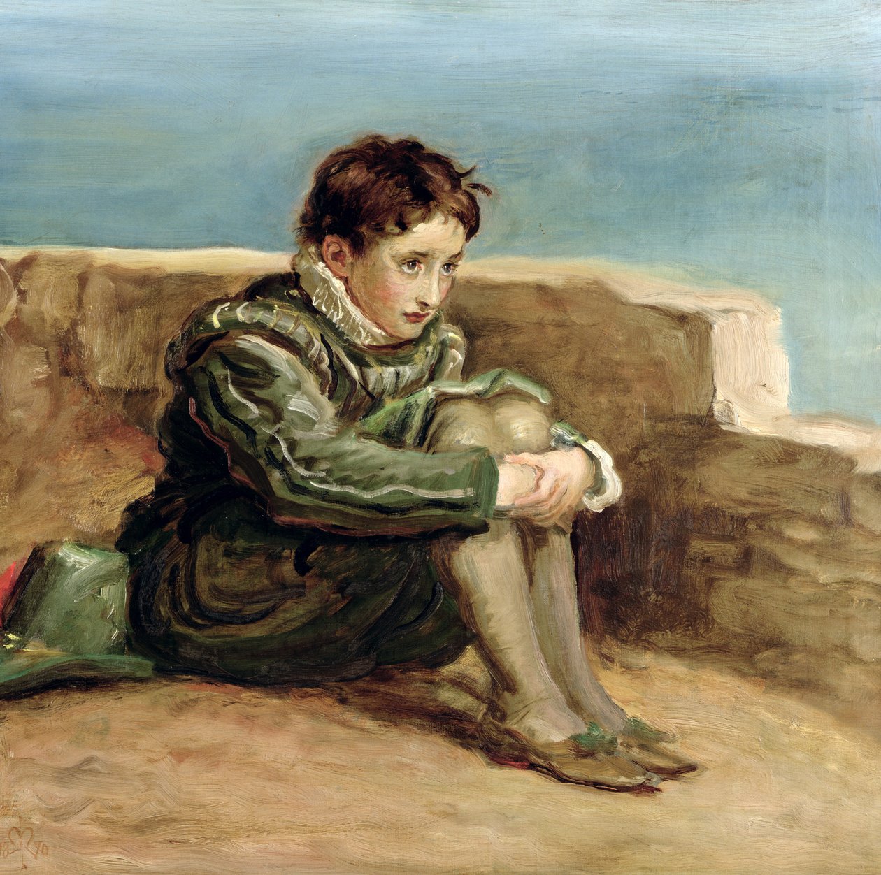 Estudo para a infância de Raleigh, 1870 de John Everett Millais