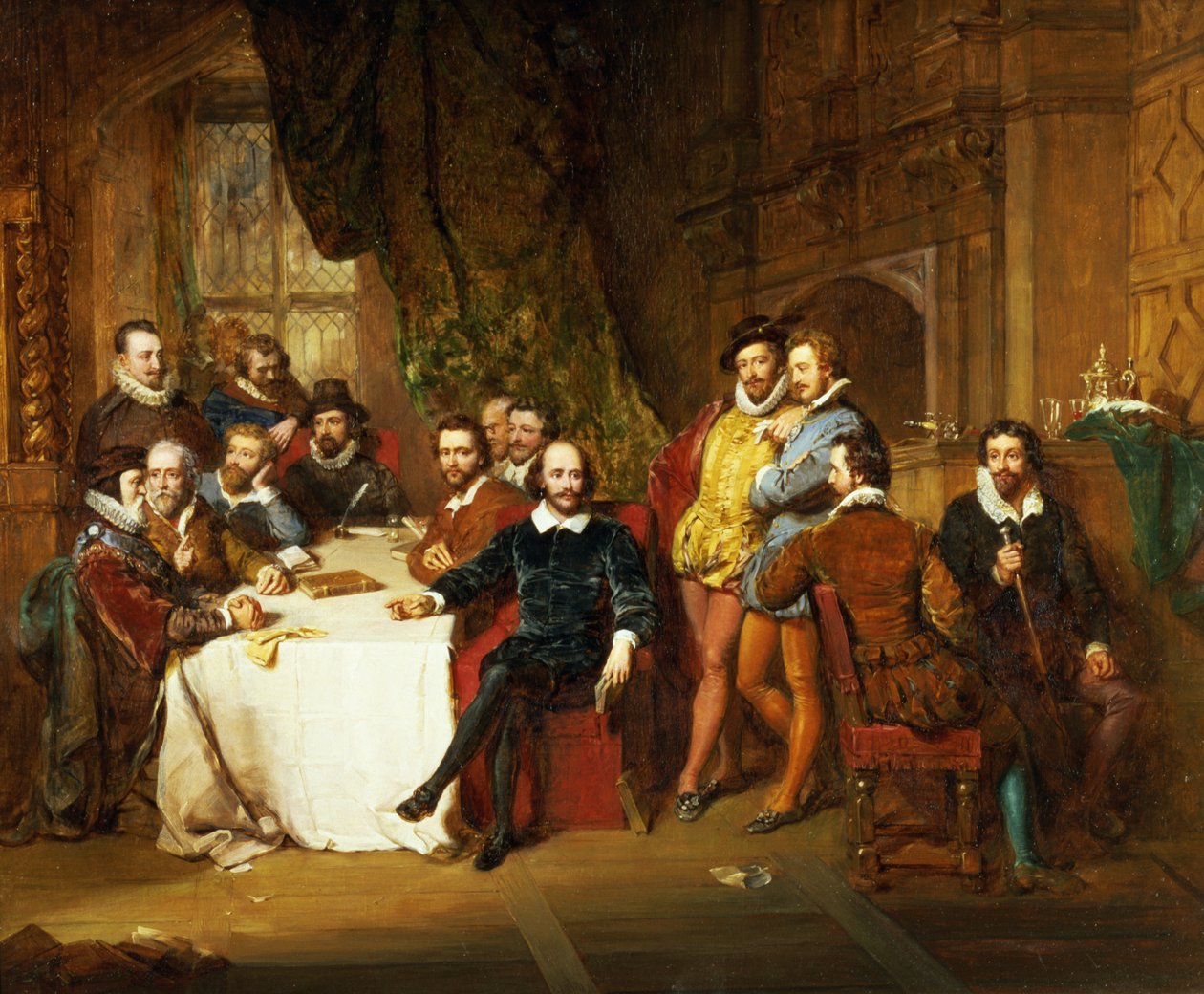 Shakespeare e seus amigos na Taverna da Sereia, 1850 de John Faed