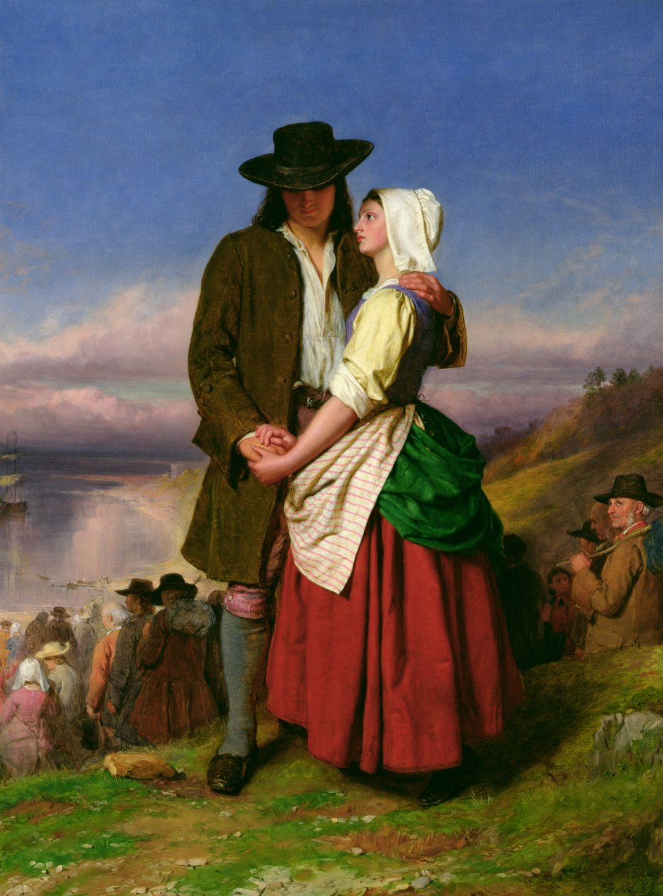 A despedida de Evangeline e Gabriel, c.1870 de John Faed