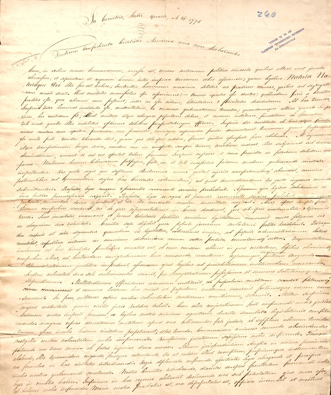 Enviado para Jefferson por Farmer com sua carta de 4 de outubro de John Farmer