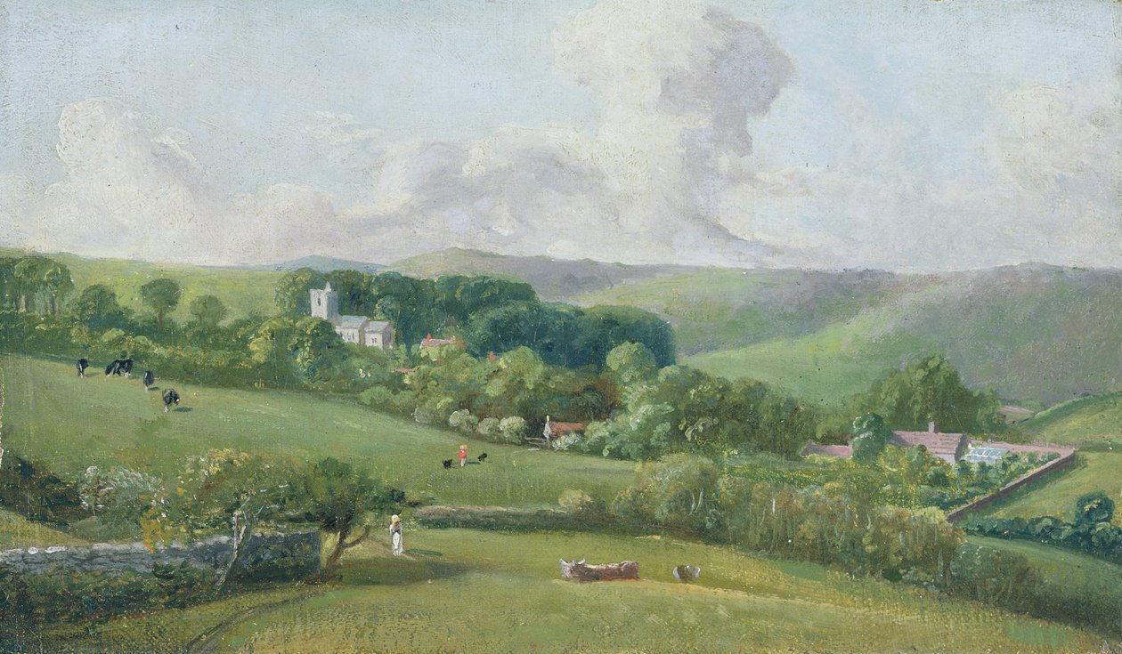 Osmington, vista para a aldeia, c.1816 de John Fisher