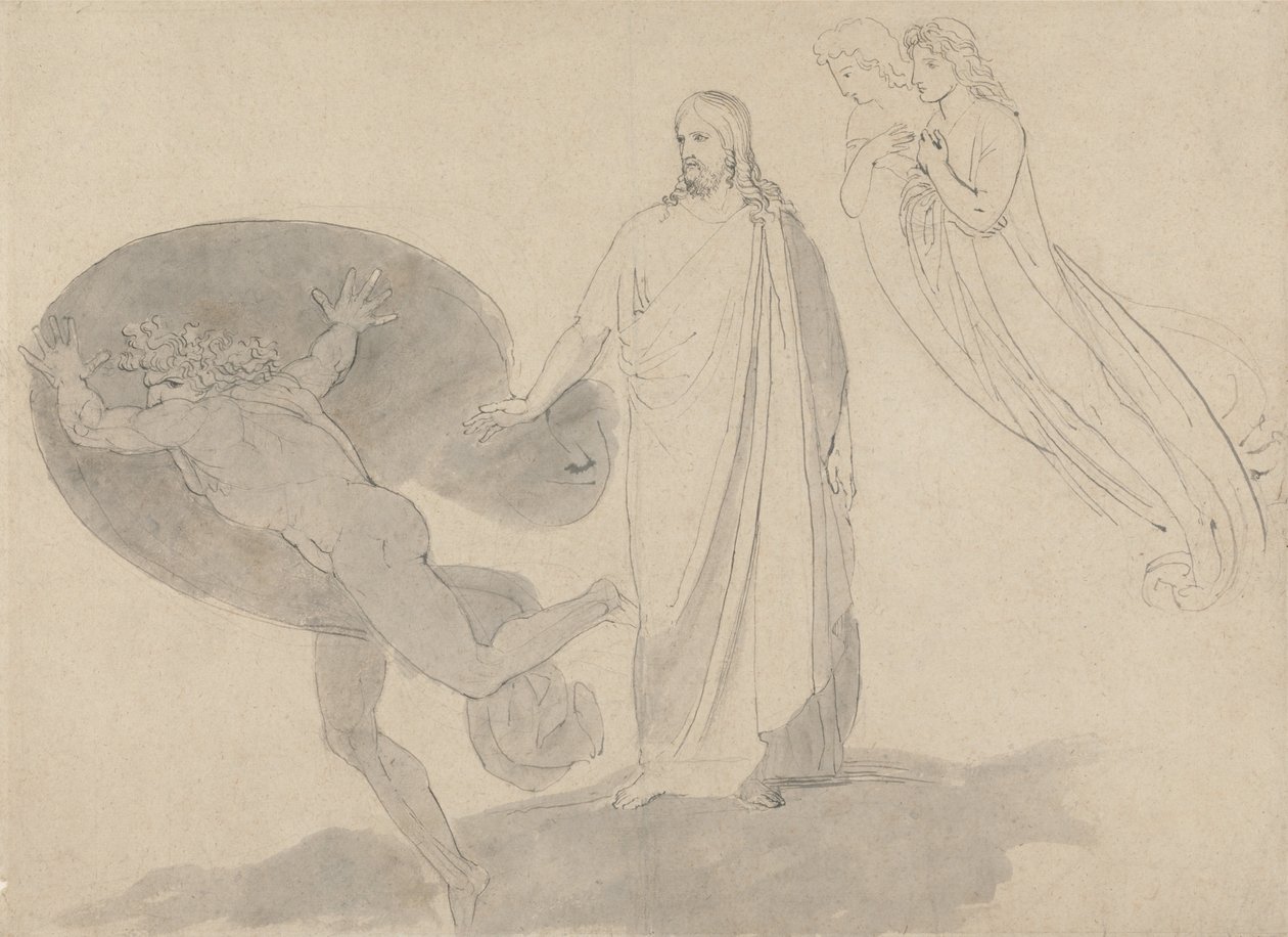 Receba-te atrás de mim, Satanás de John Flaxman