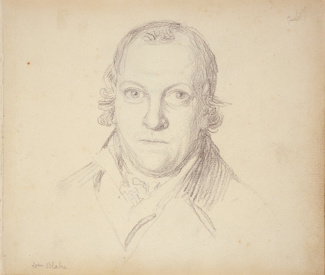 Retrato de William Blake (1757-1827) de um livro de retratos a lápis, c.1801 de John Flaxman