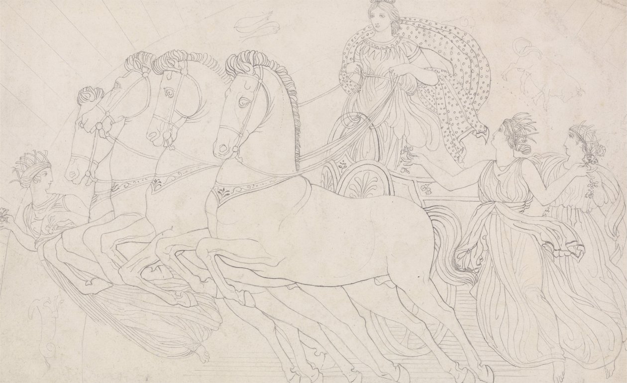 A manhã, todos os belos de ver, de Ésquilo, os persas de John Flaxman