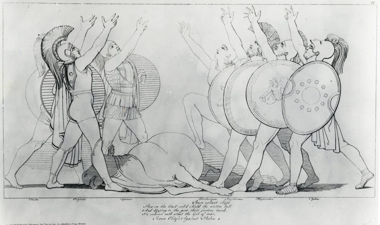 Os Sete Contra Tebas, 1795 de John Flaxman