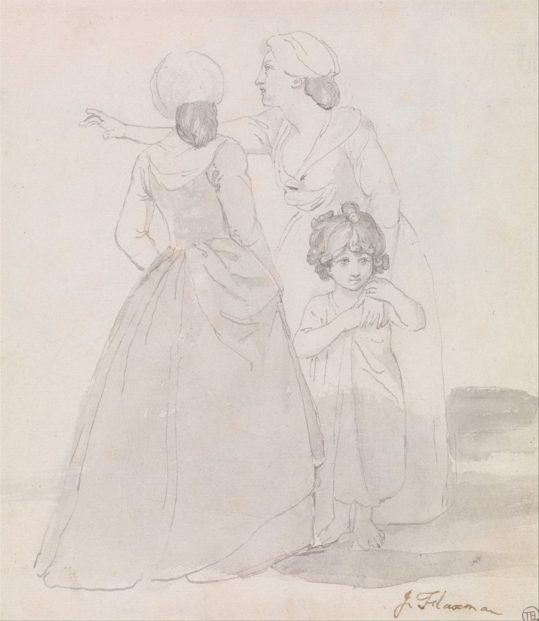 Duas mulheres e uma criança de John Flaxman