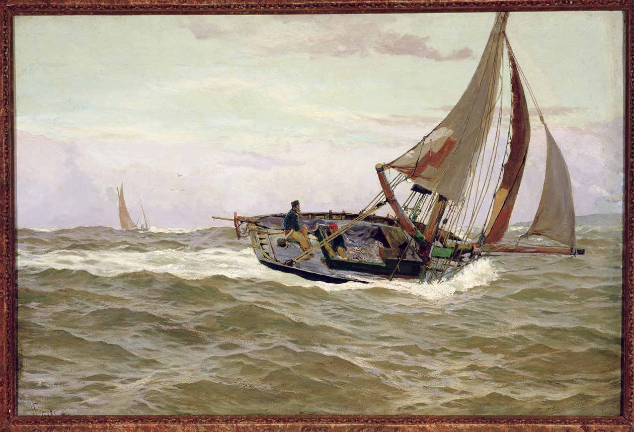 Um barco de pesca em uma brisa dura de John Fraser