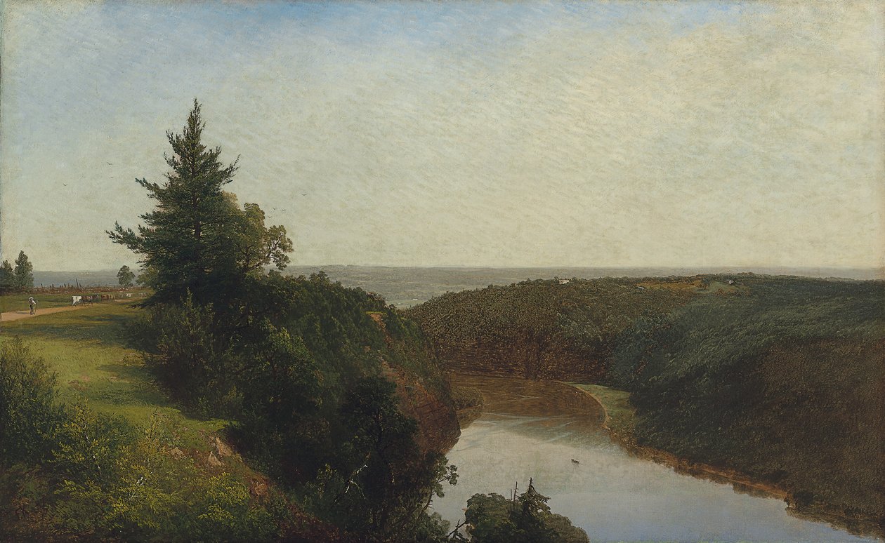 Ver sobre o Genesee perto de Mount Morris, 1857 de John Frederick Kensett