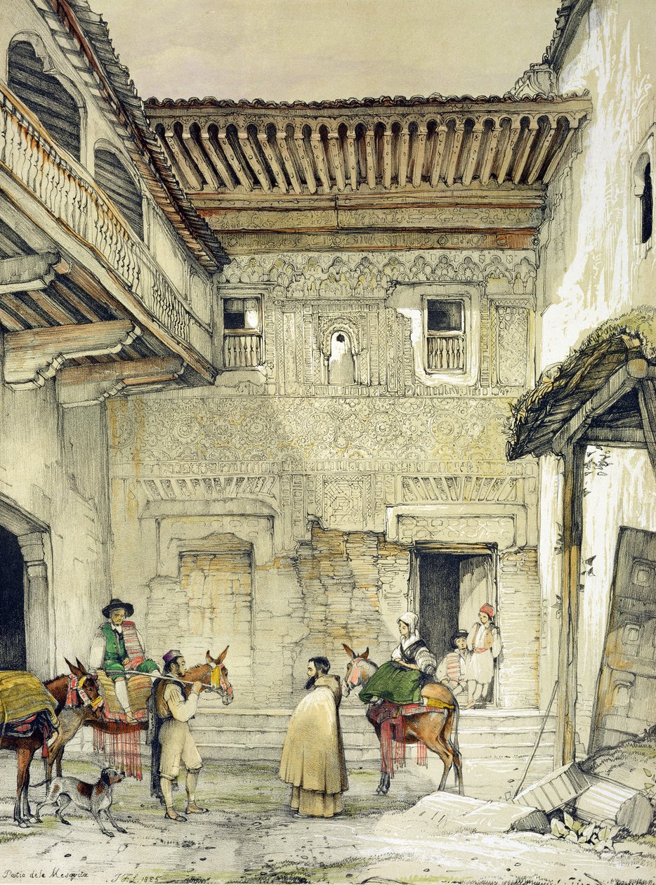 Corte da Mesquita (Pátio da Mesquita), de &39;Sketches and Drawings of the Alhambra&39;, 1835 de John Frederick Lewis