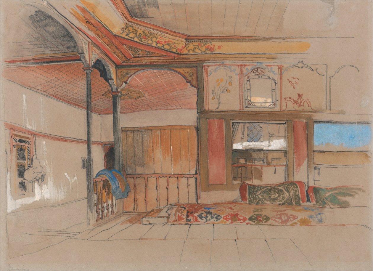 Interior de uma casa oriental de John Frederick Lewis