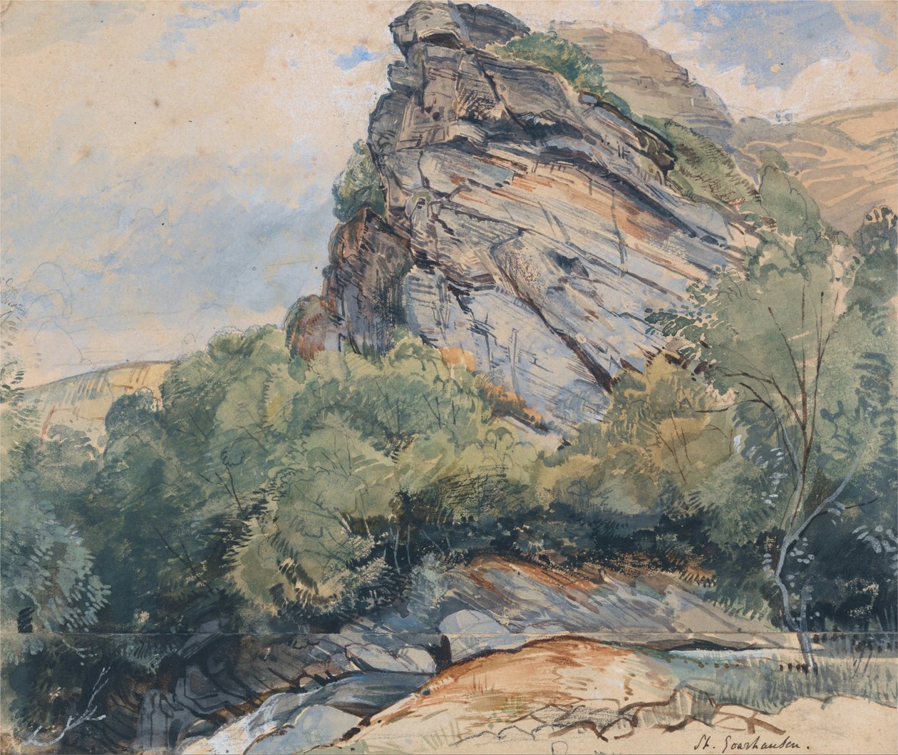 St. Goarhausen, no Reno, entre Koblenz e Mainz de John Frederick Lewis