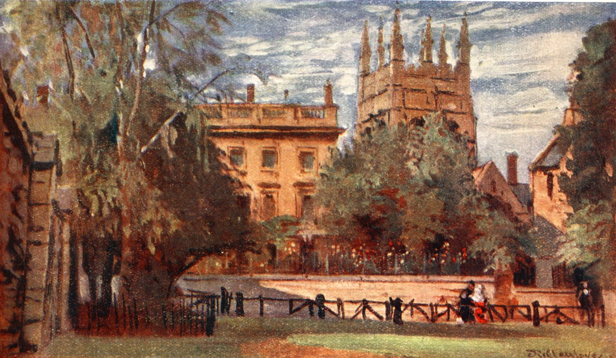 Corpus Christi College e Merton Tower, de Christ Church Meadows, 1903 de John Fulleylove