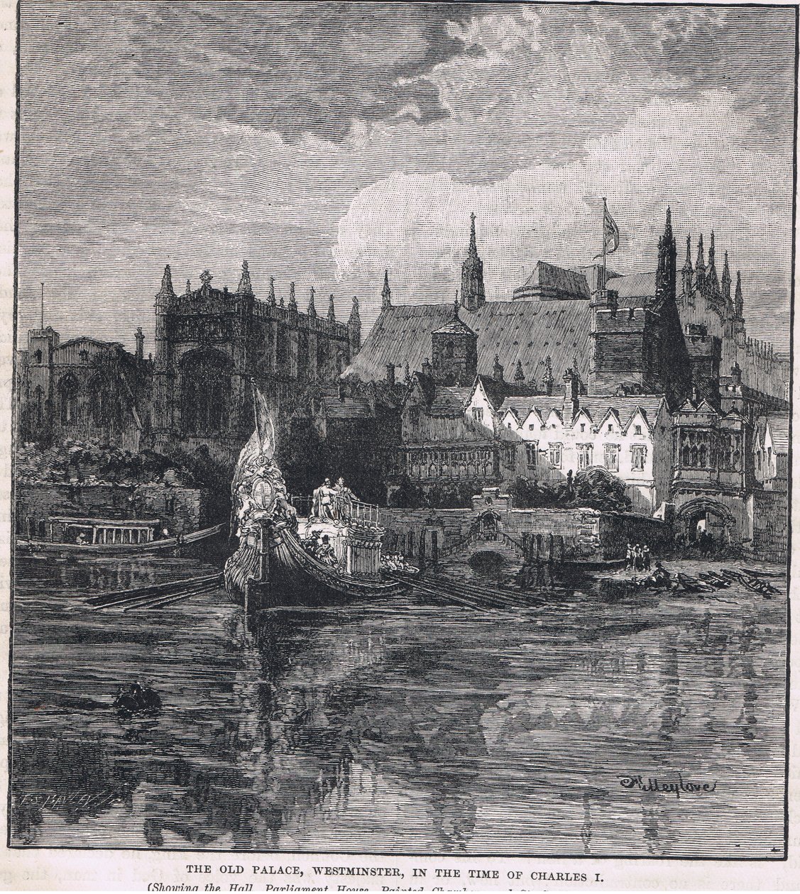 O Palácio de Westminster no tempo de Carlos I 1604 de John Fulleylove
