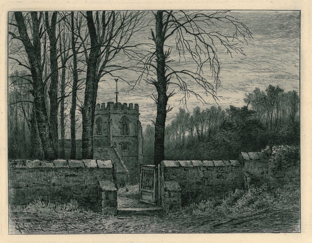 Igreja de Tettenhall, de &39;Remnants Of Old Wolverhampton&39; Vol.I. N ° s 1-37, publicado em 1880 de John Fullwood