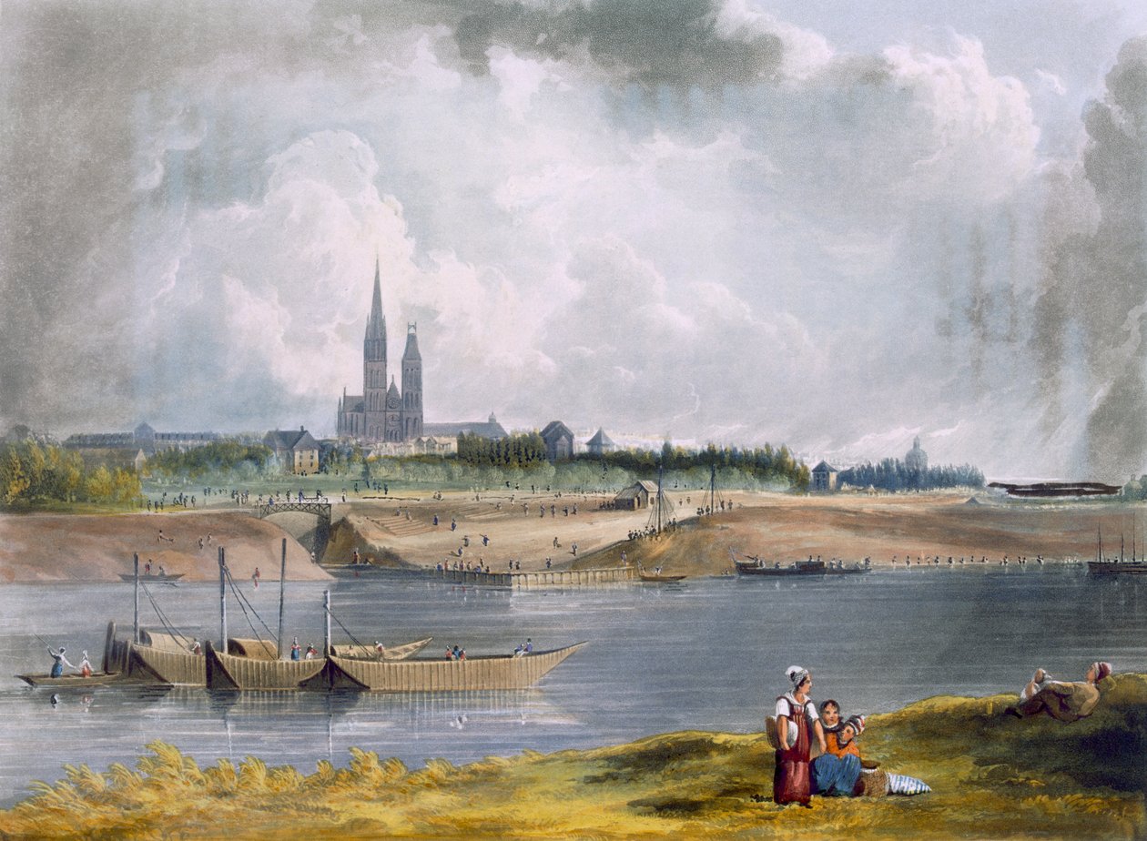 St. Denis, de &39;Views on the Seine&39;, gravado por Thomas Sutherland (n.1785) publicado por R. Ackermann (1764-1834) 1821 de John Gendall