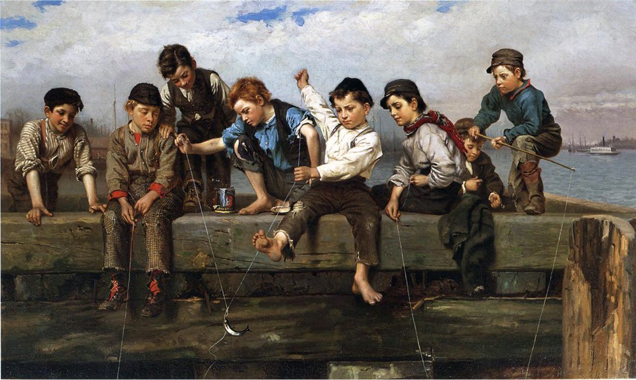 Meninos de pesca, 1880 de John George Brown