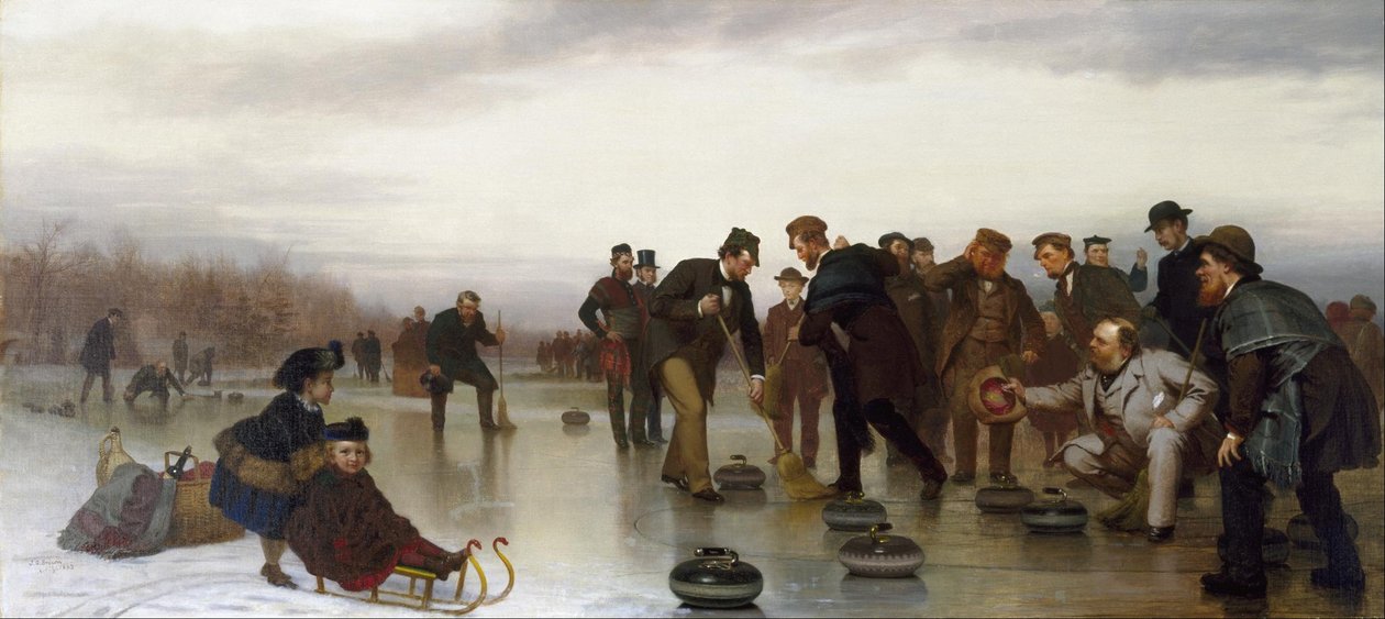 Curling - um jogo escocês no Central Park de John George Brown
