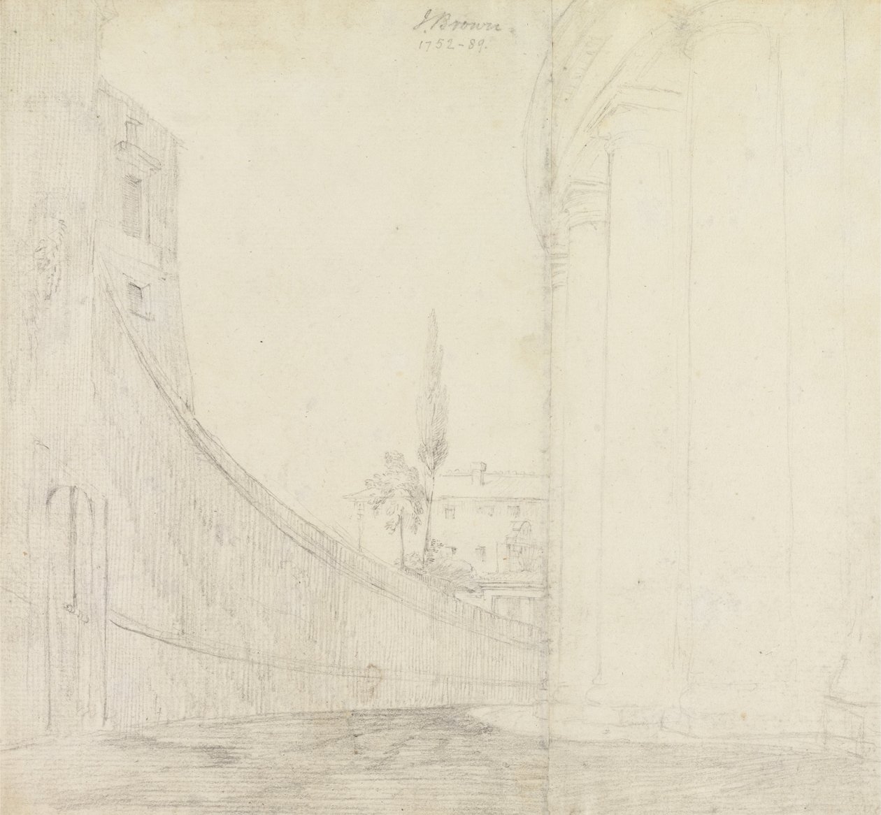 Vista, de, atrás de, a, colonnade, piazza, san, pietro, roma de John George Brown
