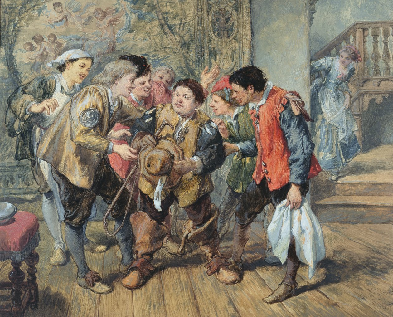 Grumio Anunciando a Abordagem de Petrucchio, 1864 de John Gilbert