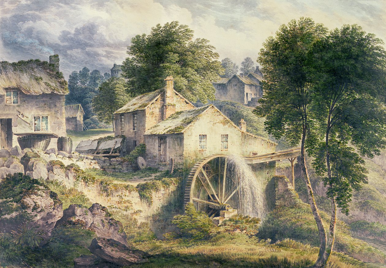 Moinho em Bonsall Dale, Derbyshire de John Glover