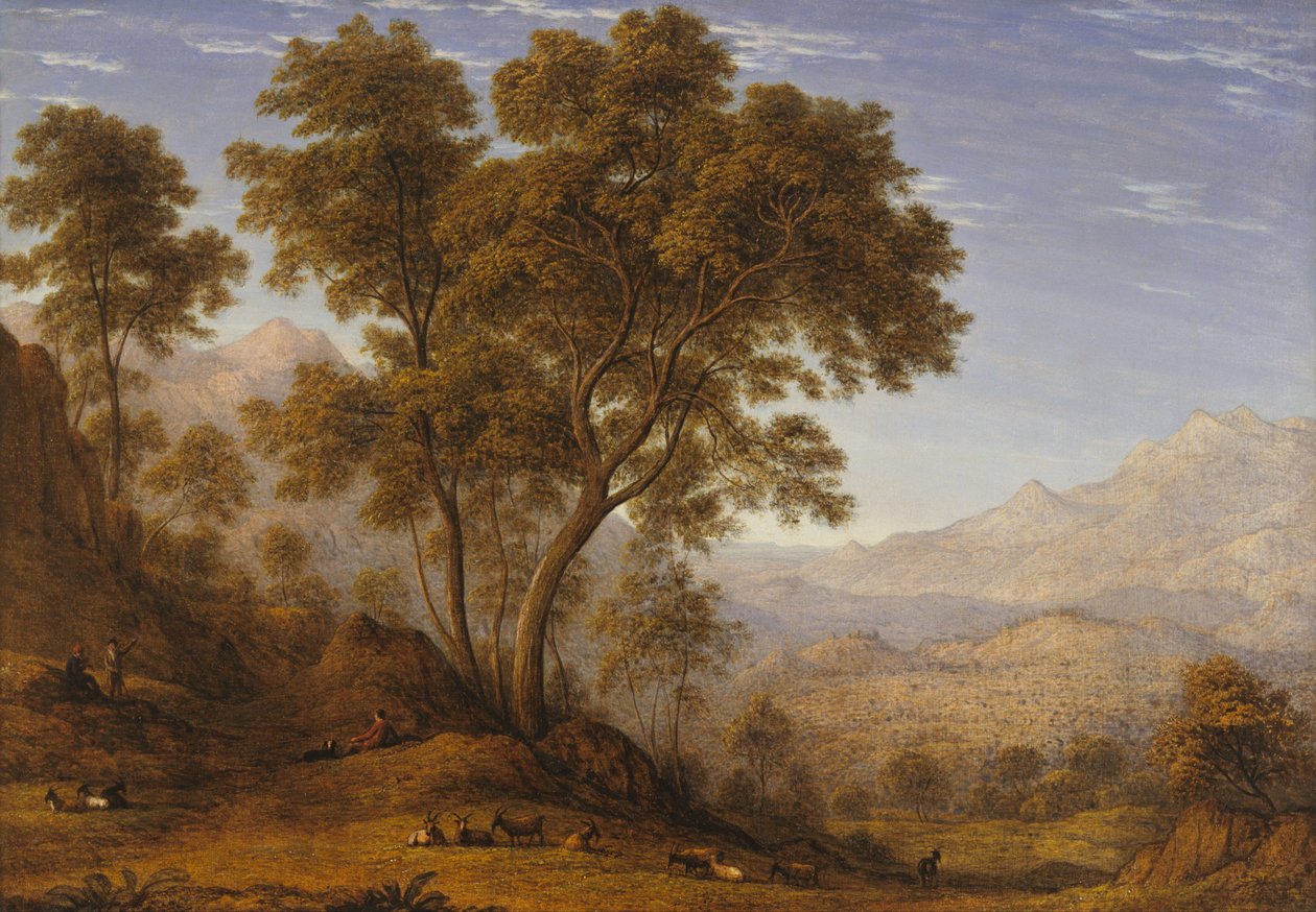 Minha última visão da Itália, olhando dos Alpes sobre Suza de John Glover