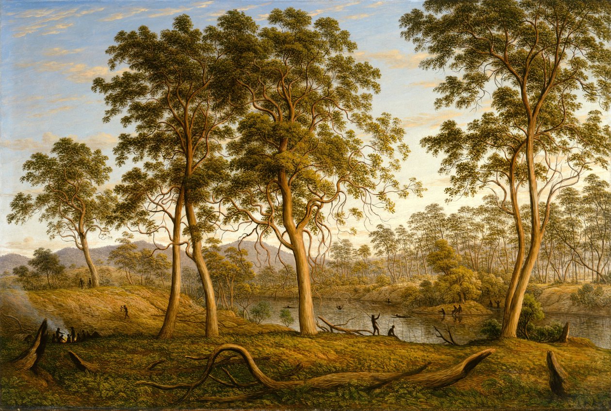 Nativos no rio Ouse, Van Diemens Land de John Glover