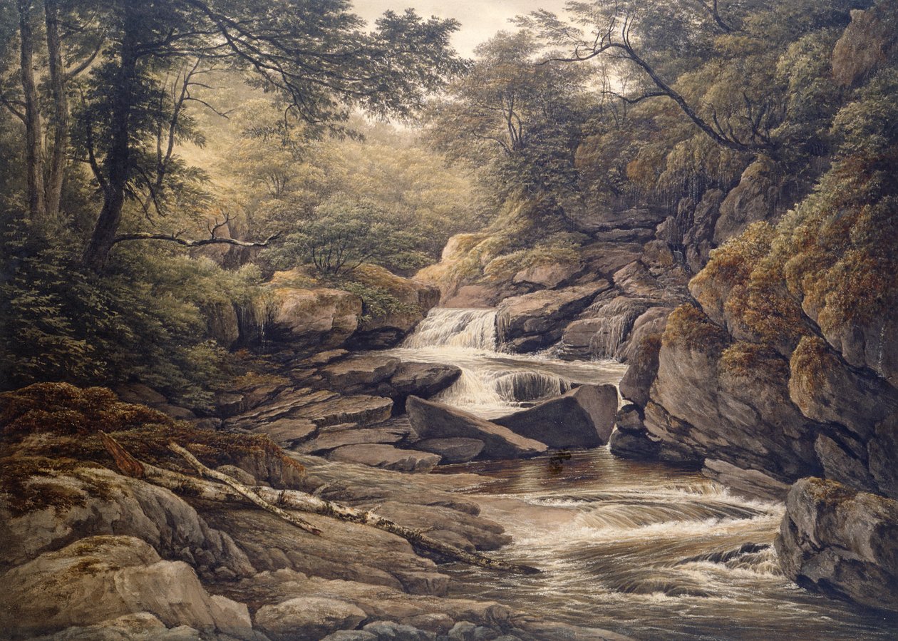 Rhiadr Ddu, perto de Maentwrog, North Wales de John Glover