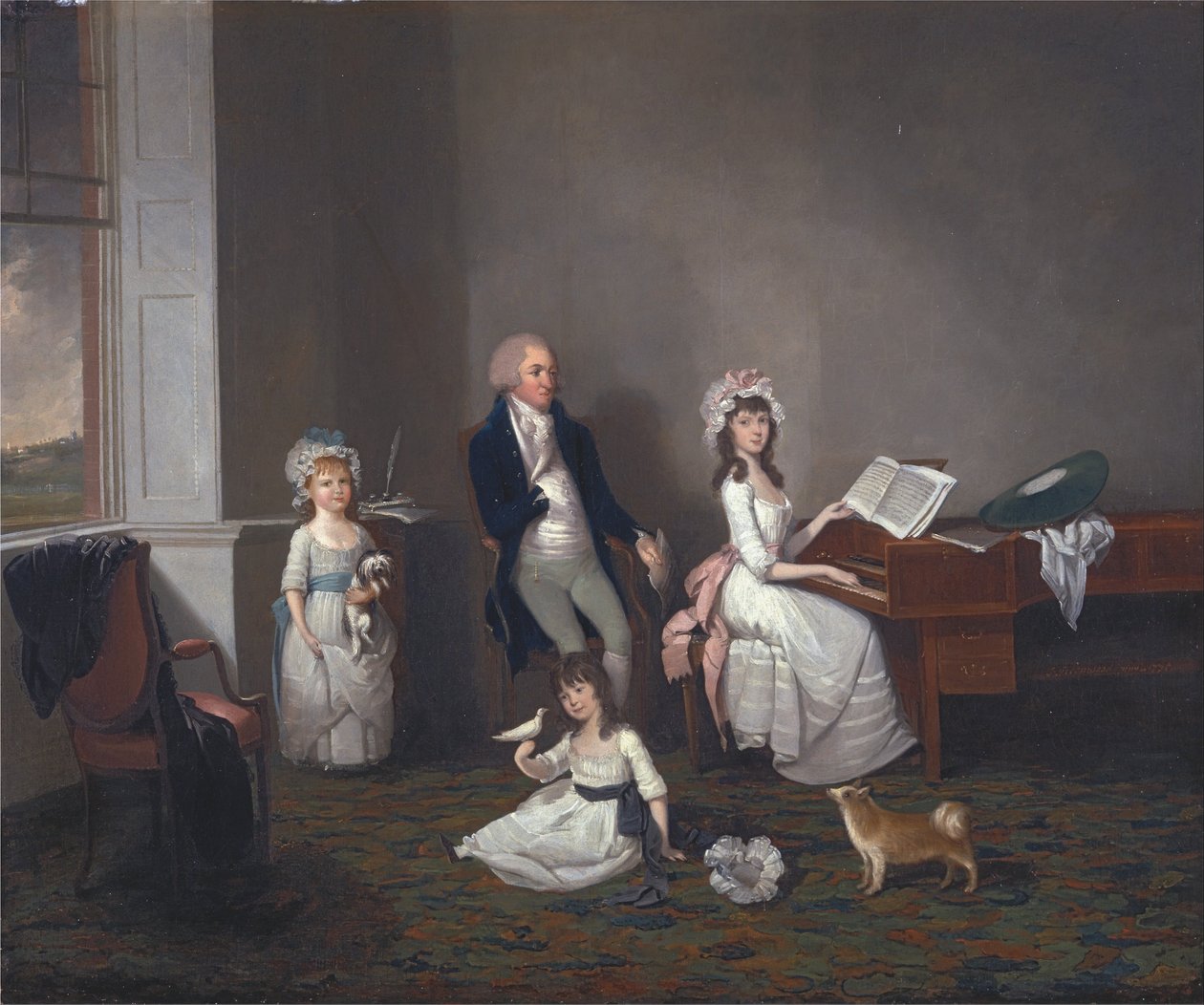 John Richard Comyns de Hylands, Essex, com suas filhas de John Greenwood