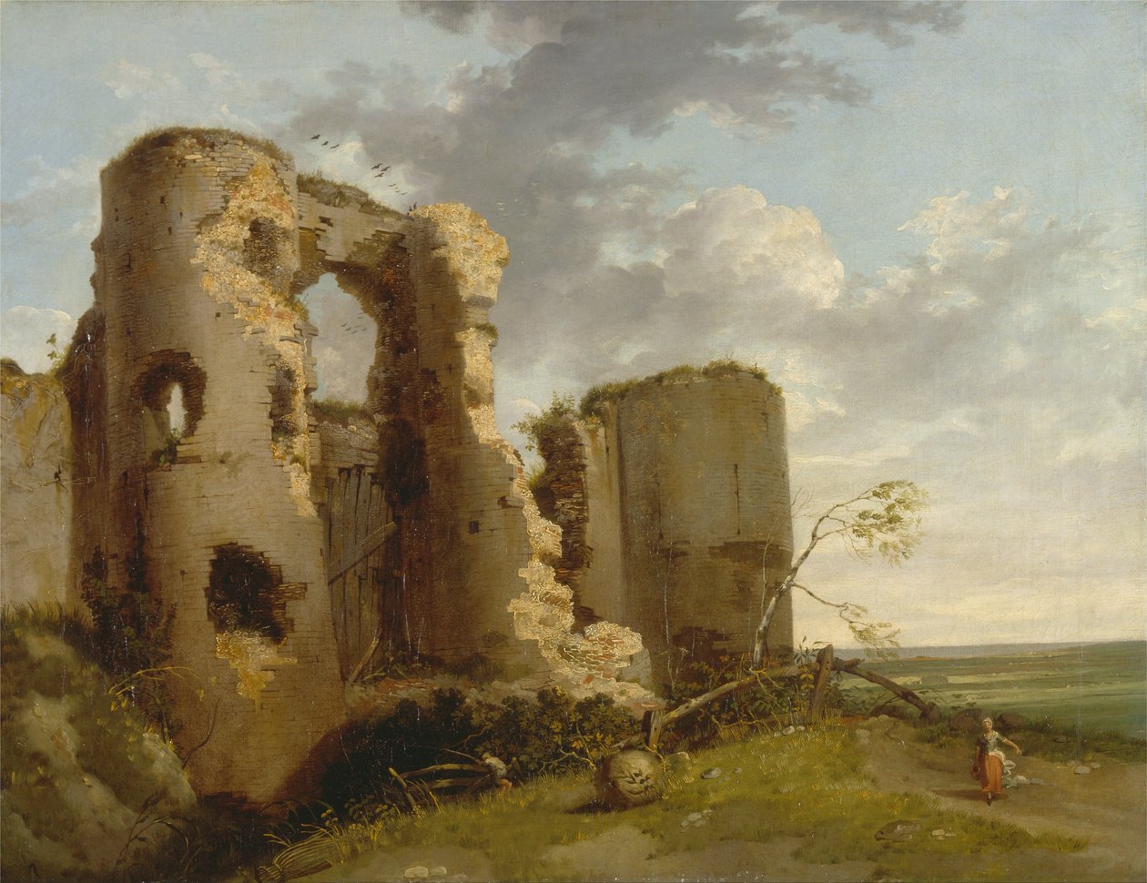 Portão oeste do Castelo de Pevensey, Sussex de John Hamilton Mortimer